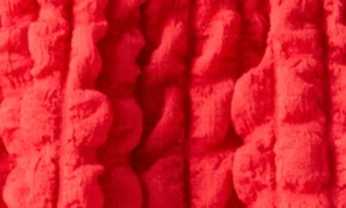 Shop Endless Rose Texture Puff Sleeve Maxi Dress In Red