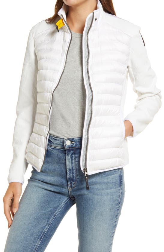 Parajumpers Geena Quilted Water Repellent Down & Feather Puffer Jacket In Off-white