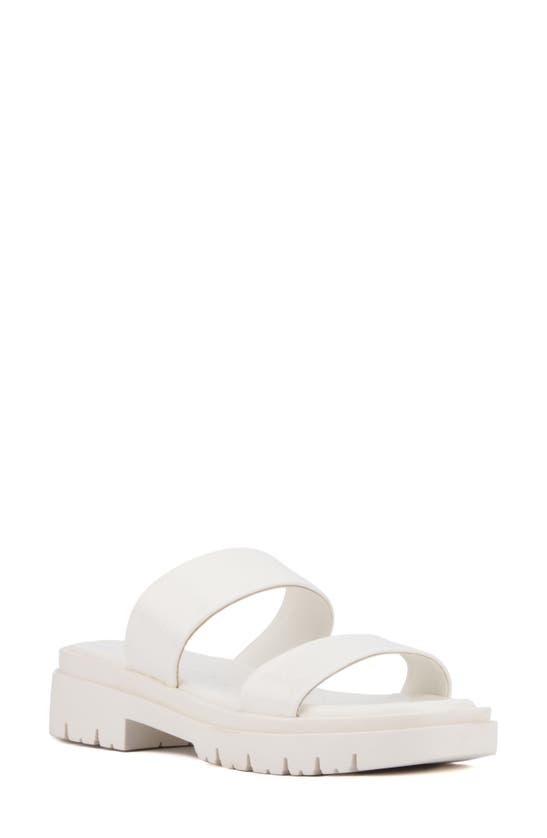 Shop Olivia Miller Tempting Platform Slide Sandal In White