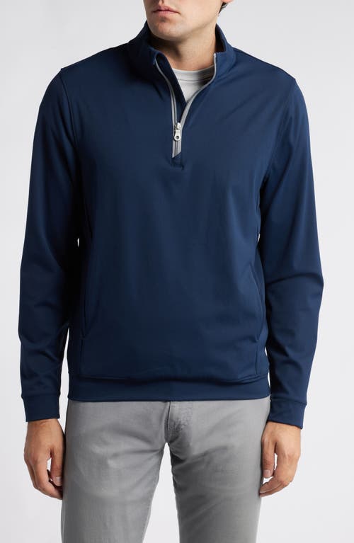 Shop Scott Barber Solid Stretch Quarter Zip Pullover In Navy