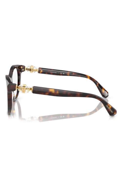 Swarovski 52mm Round Optical Glasses In Dark Havana