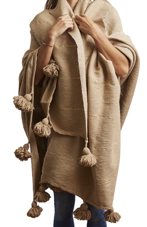 Verve Culture Moroccan Cotton Blanket In Camel