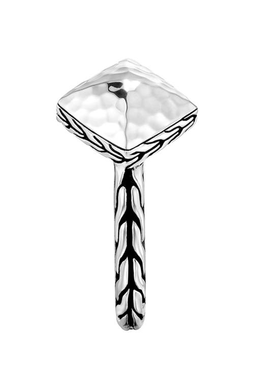 Shop John Hardy Hammered Pyramid Ring In Silver