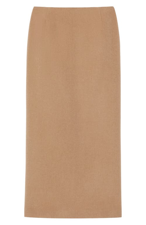 Shop Lafayette 148 New York Camel Hair Midi Pencil Skirt