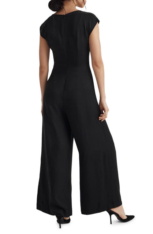 Shop Madewell Seamed Wide Leg Jumpsuit In True Black