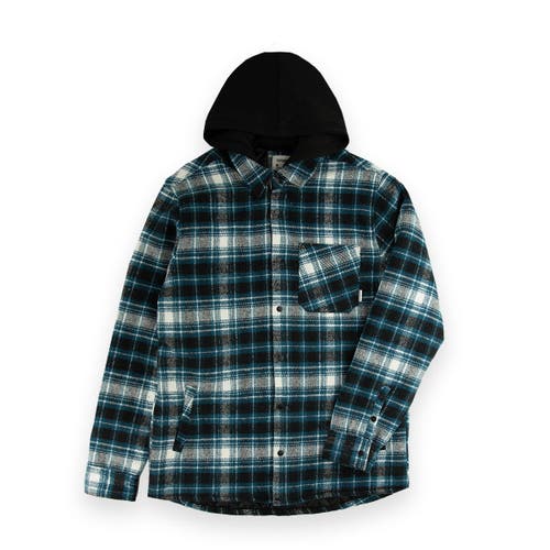 Sovereign Code Shaheen Button Down Shacket in Coronet Blue/Witness Plaid 