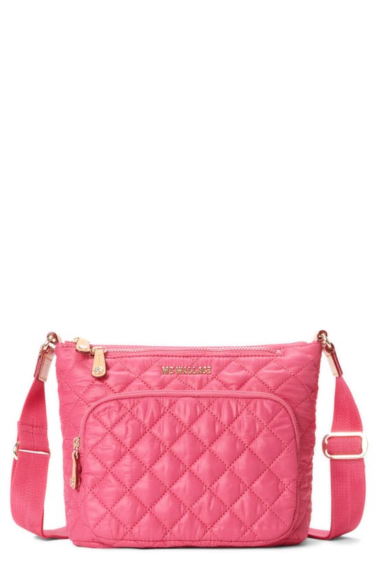 Shop Mz Wallace Metro Scout Deluxe Quilted Nylon Crossbody Bag In Zinnia