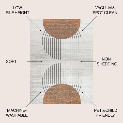 Jonathan Y Kallax Geometric Modern Low-pile Machine-washable Cream/terra 8 Ft. X 10 Ft. Area Rug