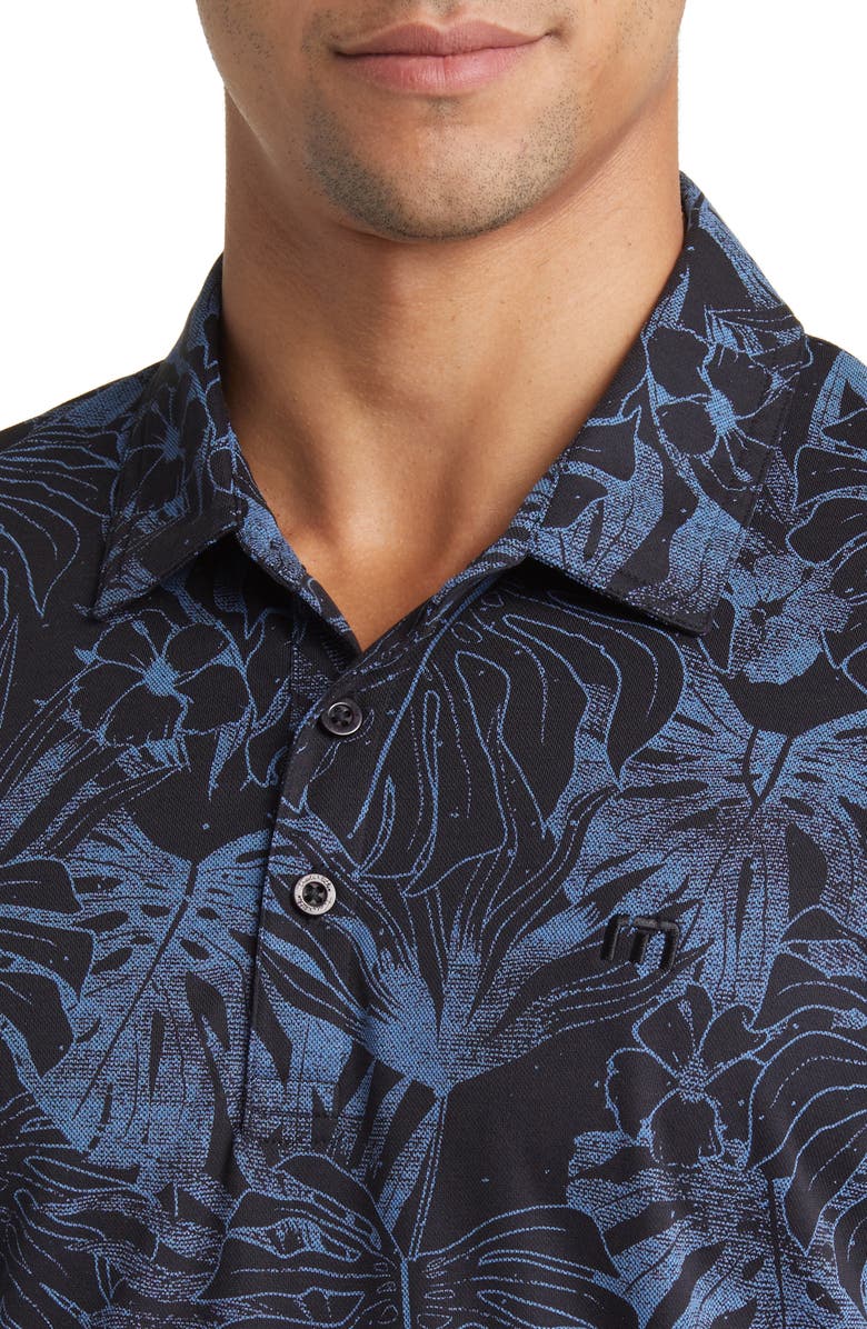 TravisMathew Mainlanders Floral Piqué Polo, Alternate, color, Black