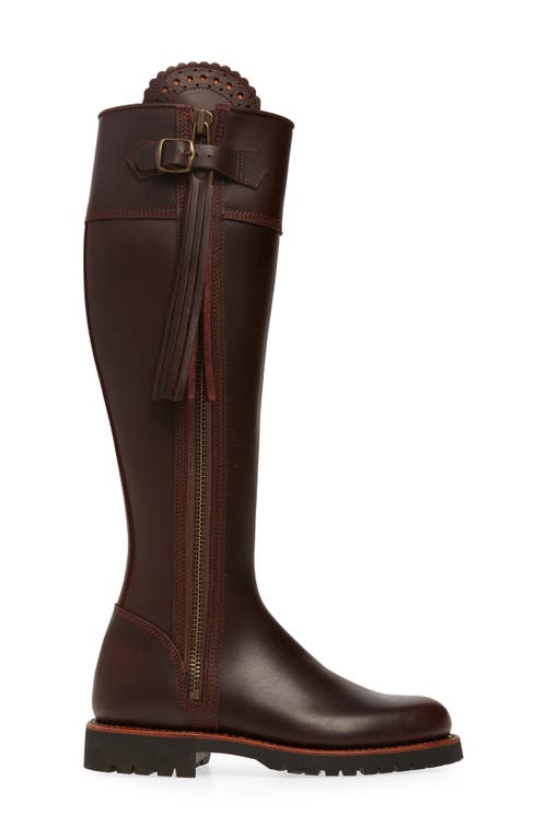 Penelope Chilvers Water Resistant Knee High Tassel Boot In Conker