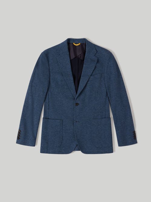 Shop Robert Talbott Wright Double Face Knit Blazer In Light Blue/navy