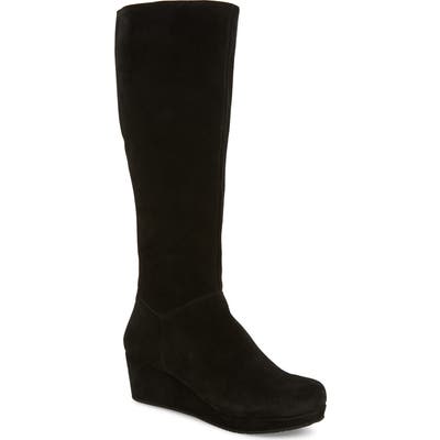 Chocolat Blu Yiga Knee High Wedge Boot- Black
