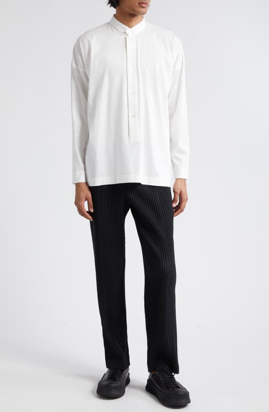 Issey Miyake Pleated Design Pants With Straight Tapered Leg Silhouette In Black