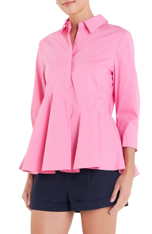 English Factory Peplum Shirt In Pink