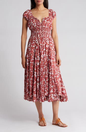 CHELSEA AND THEODORE Printed Broomstick Maxi Dress Nordstromrack