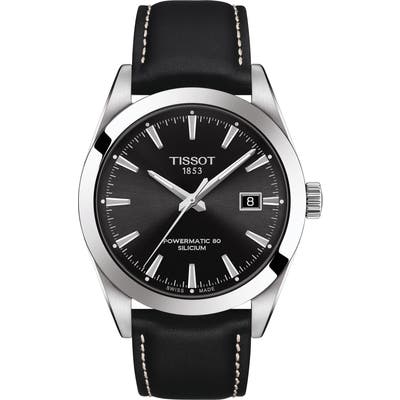 Tissot T-Classic Powermatic 80 Leather Strap Watch, 40Mm