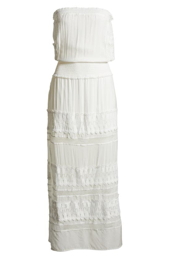 Shop Elan Lace Strapless Cover-up Maxi Dress In White