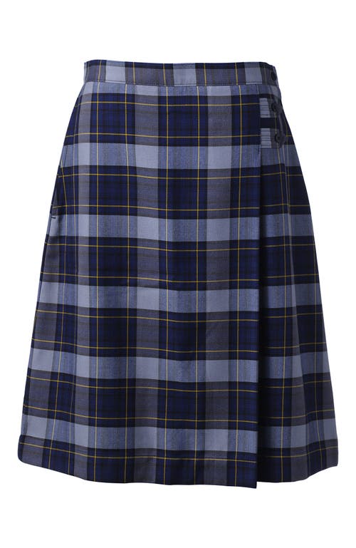 Shop Lands' End School Uniform Young Plaid A-line Skirt Below The Knee In Classic Navy Plaid