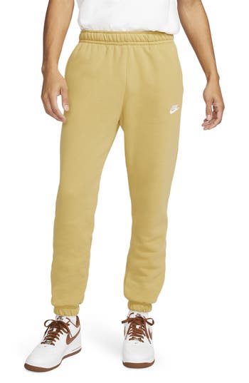 Shop Nike Sportswear Club Fleece Sweatpants In Wheat Gold/wheat Gold/white