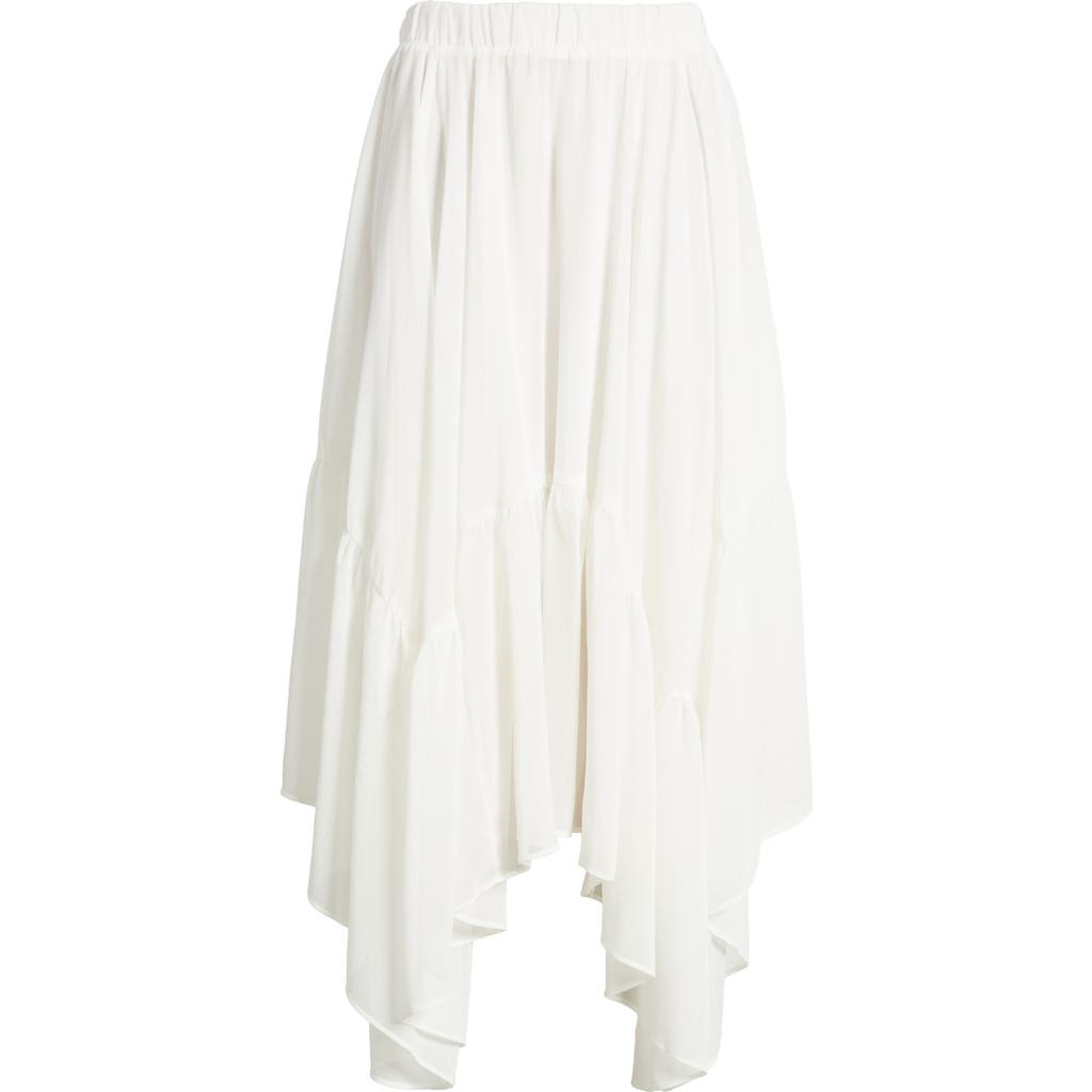 Bp. Boho Ruffle Trim Maxi Skirt In White Blanc