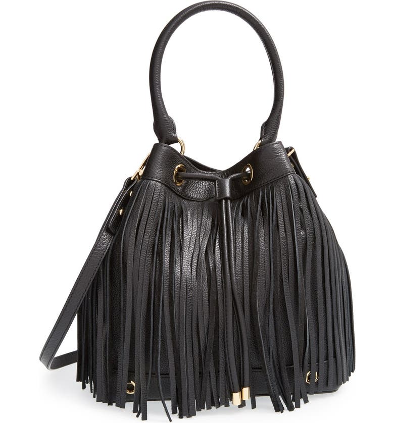 Milly 'Essex' Fringed Leather Bucket Bag | Nordstrom