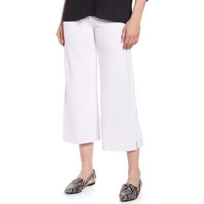 Lysse Flare Vent Crop Wide Leg Pants, White