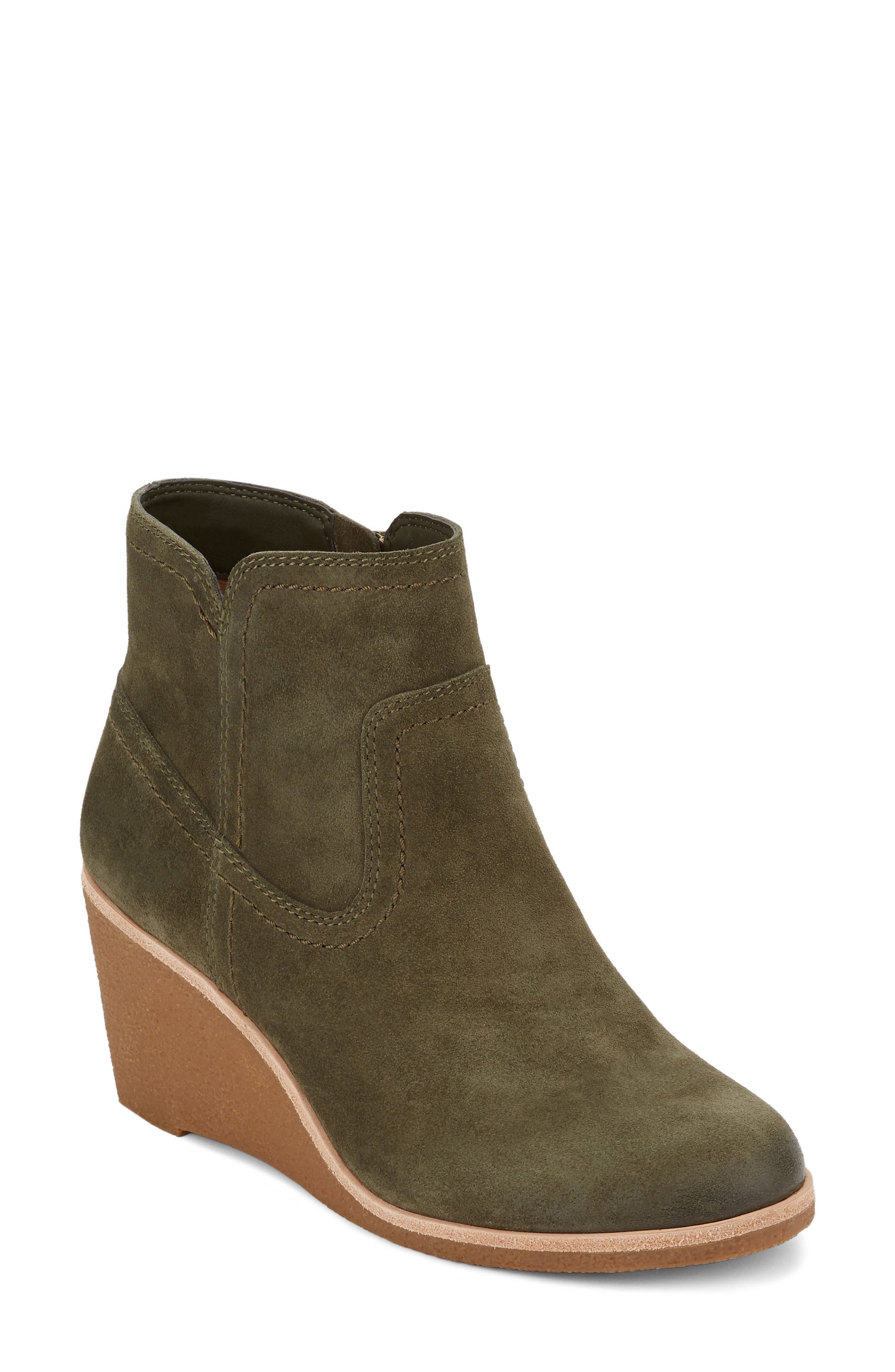 suede wedge bootie