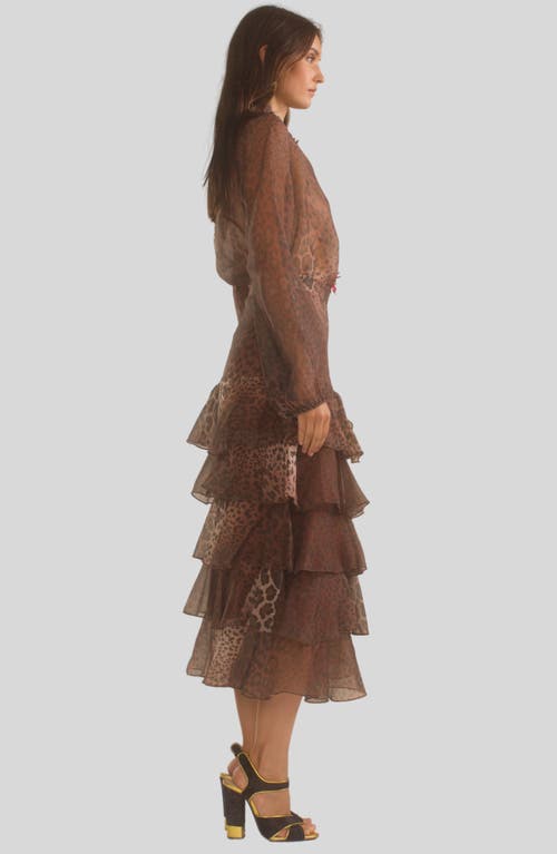 Shop Cynthia Rowley Prim Silk Organza Blouse In Leopard
