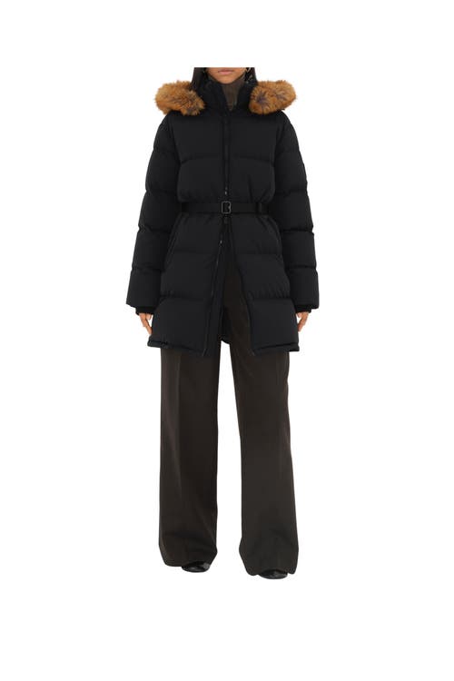 Shop Burberry Nylon Puffer Coat In Black/snug