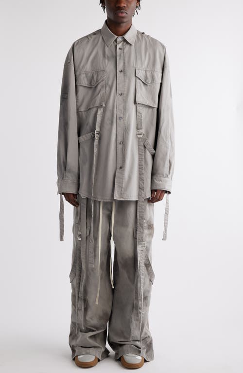 Shop Acne Studios Utility Wide Leg Cotton Cargo Pants In Mid Grey