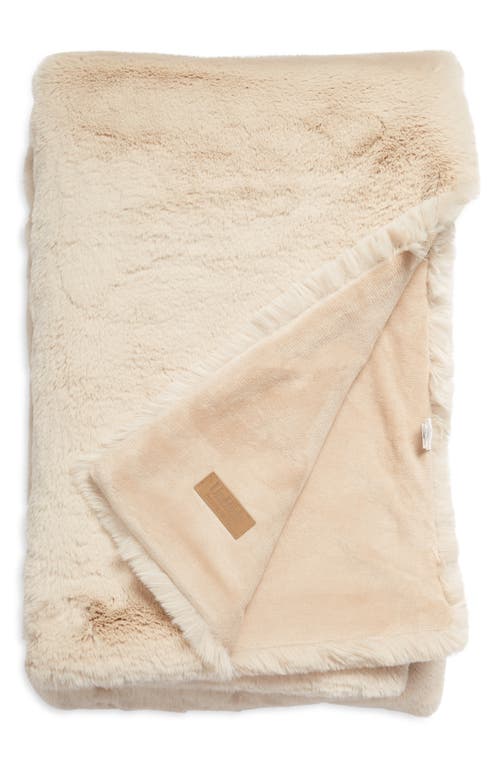 UnHide The Marshmallow 2.0 Medium Faux Fur Throw Blanket in Beige Bear at Nordstrom