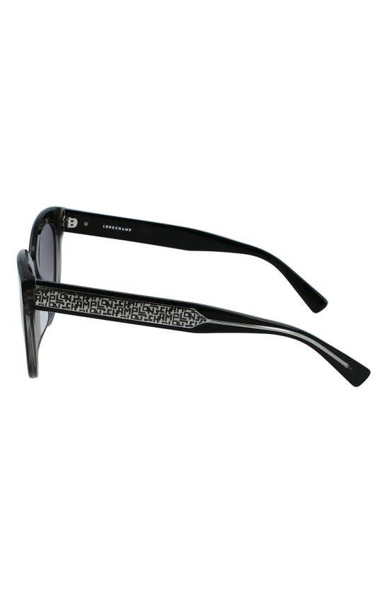 Shop Longchamp Lgp Monogram 54mm Cat Eye Sunglasses In Black