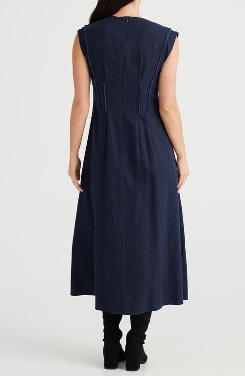 Shop Brave + True Brave+true Fortuna Sleeveless A-line Dress In Navy