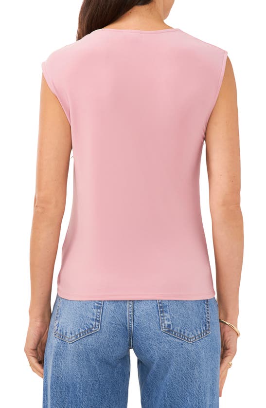 Shop Vince Camuto Draped Cross Neck Sleeveless Top In Pink Shadow