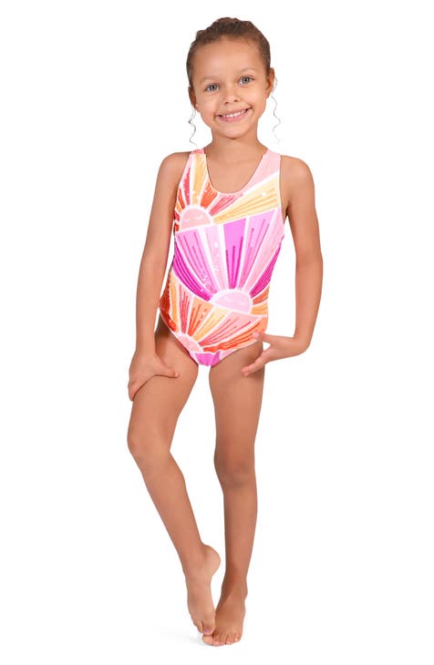 Toddler Girls One Piece Swimsuits Sleeveless Swimming Teenager Little Girls  Surfing Beachwear Bathing Suit