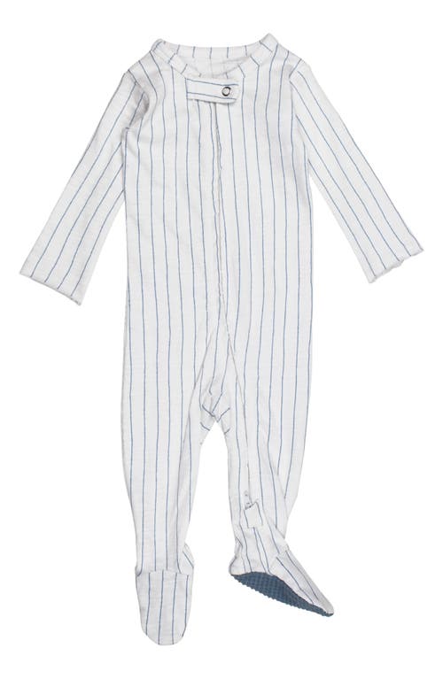 L'Ovedbaby Stripe Fitted One-Piece Organic Cotton Footie Pajamas Pool Pinstripe at Nordstrom,