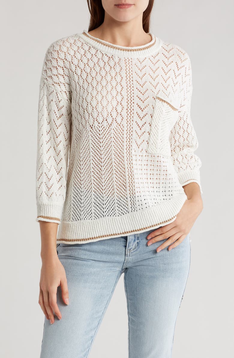 Democracy Pointelle Tipped Sweater | Nordstromrack