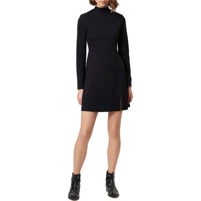French Connection Lula Long Sleeve Knit Minidress, Black