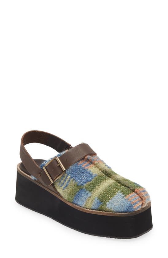 Free People Astrid Platform Slingback In Blue Combo
