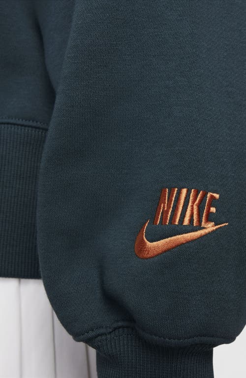 Shop Nike Sportswear Oversize Fleece Sweatshirt In Deep Jungle/khaki