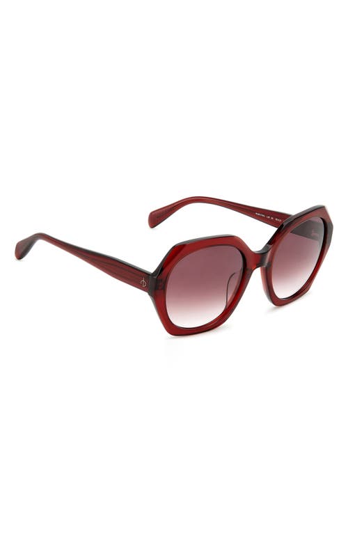 Shop Rag & Bone 55mm Gradient Round Sunglasses In Burgundy/burgundy Shaded