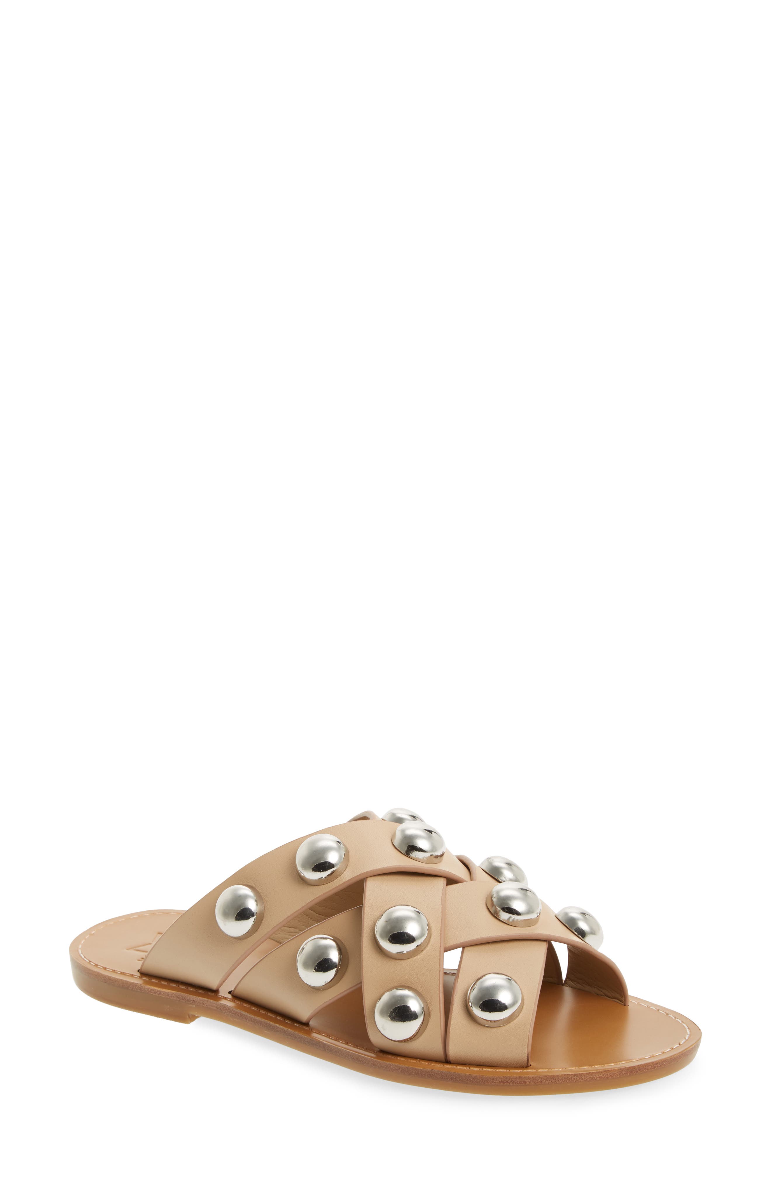 Marc Fisher Raidan Studded Sandal Tan 2024 coloradoteachercadet