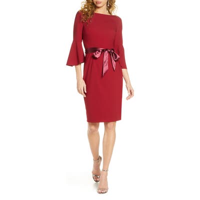 Chi Chi London Louanna Satin Tie Cocktail Dress, Burgundy