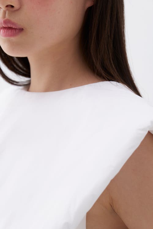 Shop Nocturne Taffeta Crewneck Blouse In Ivory