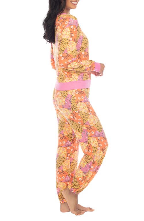 Shop Honeydew Intimates Honeydew Star Seeker Brushed Jersey Pajamas In Aperol Patchwork