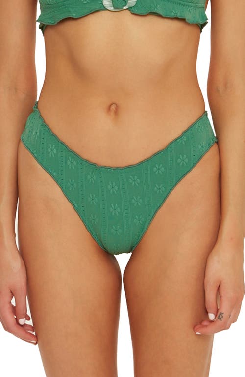 Isabella Rose Meadow Maui Embroidered Bikini Bottoms in Leaf