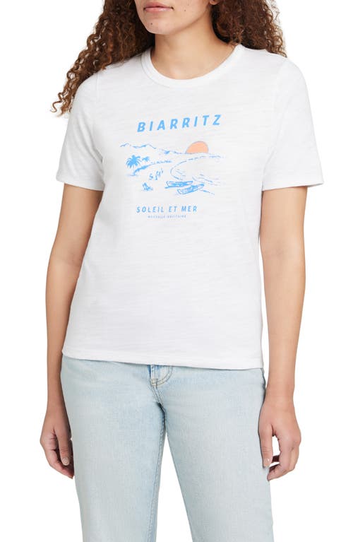 Sunwashed Slub Organic Cotton Graphic T-Shirt in Biarritz Coast