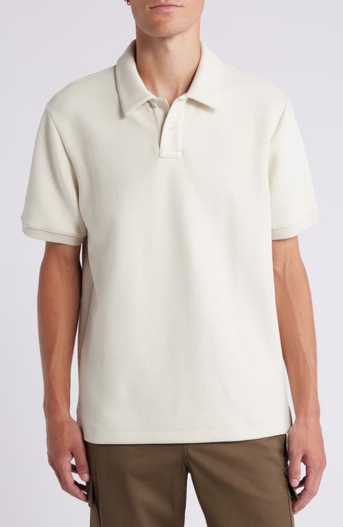 Shop Theory Delroy Double Piqué Polo In Winter White