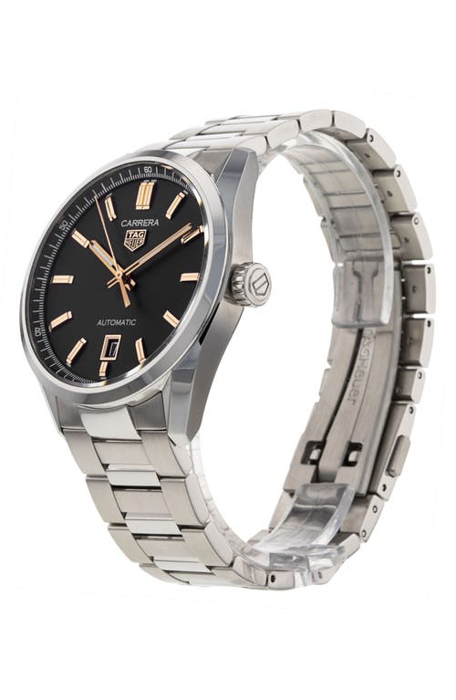 Shop Watchfinder & Co. Tag Heuer  2022 Carrera Automatic Bracelet Watch, 39mm In Black/silver