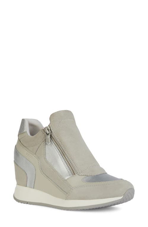 Geox Nydame Wedge Sneaker in Grey/Silver 